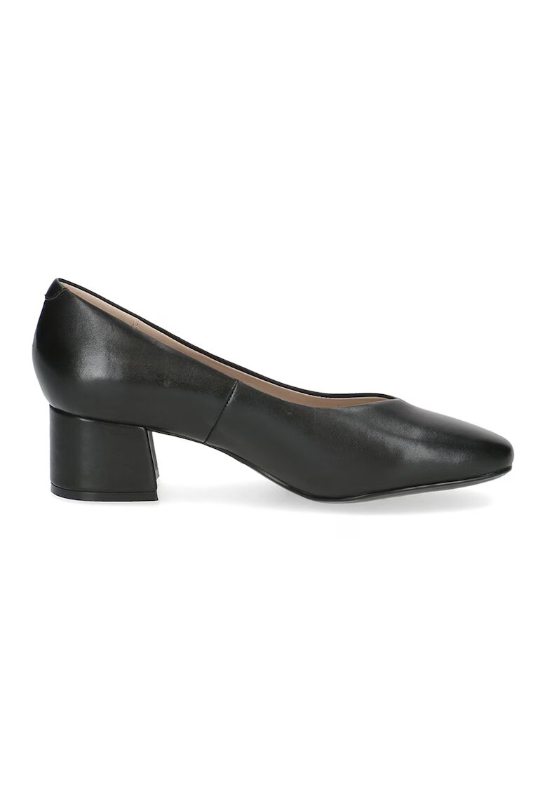 Caprice Pantofi de piele cu toc masiv - Negru