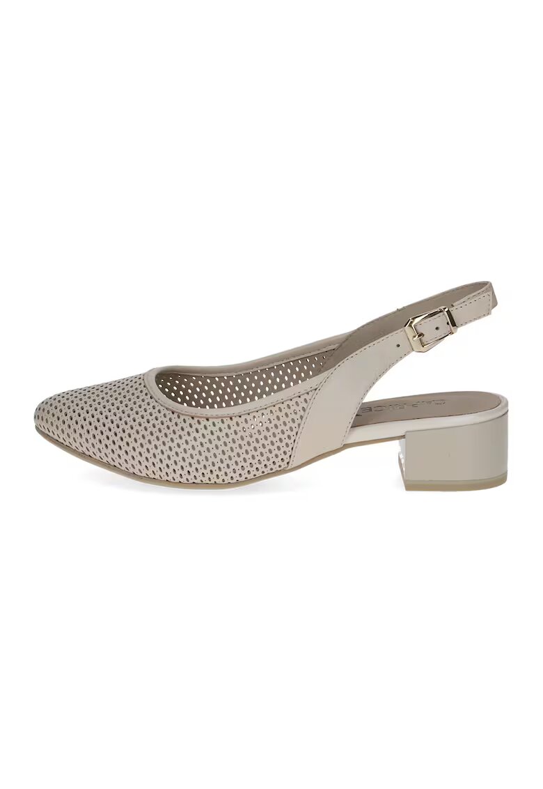 Caprice Pantofi de piele cu varf rotund - Bej deschis
