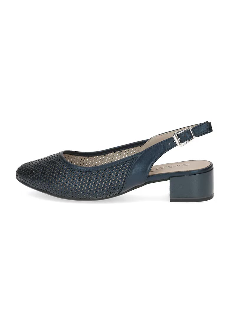 Caprice Pantofi de piele cu varf rotund - Bleumarin