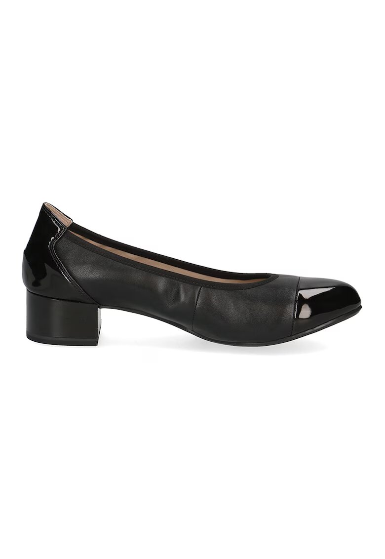 Caprice Pantofi de piele si piele ecologica cu toc masiv - Negru