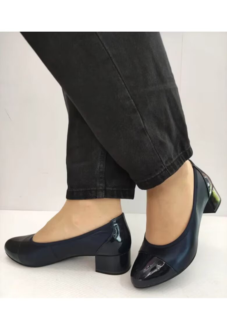 Caprice Pantofi Eleganti Dama 22500-42 Albastri Sidefat Cu Lac - Albastru