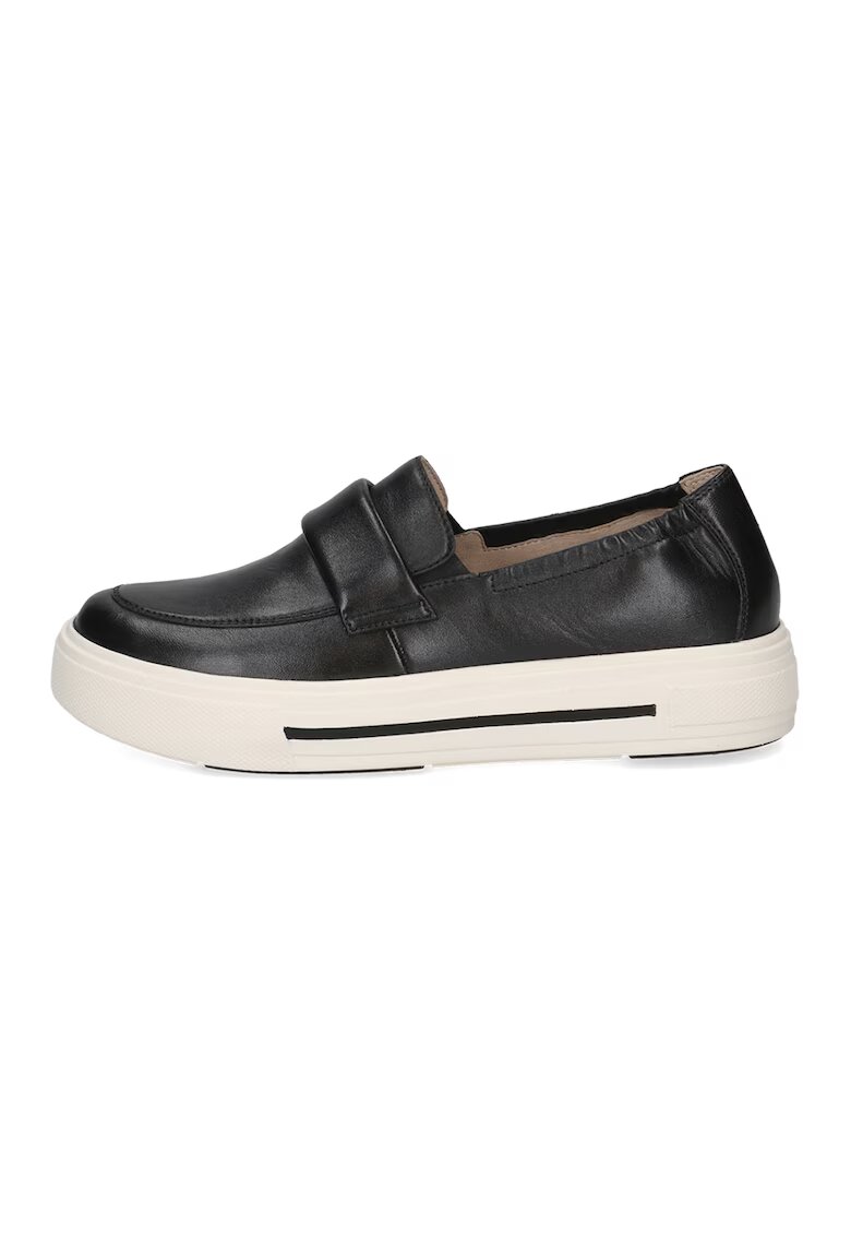 Caprice Pantofi loafer din piele cu platforma - Negru