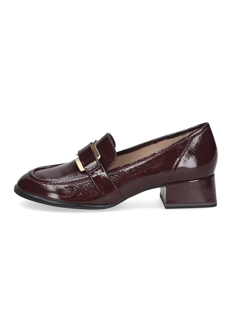 Caprice Pantofi loafer din piele cu toc bloc - Visiniu