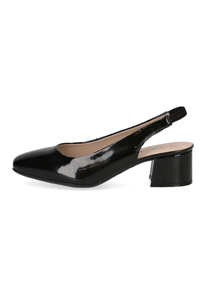 Caprice Pantofi slingback din piele cu toc masiv - Negru