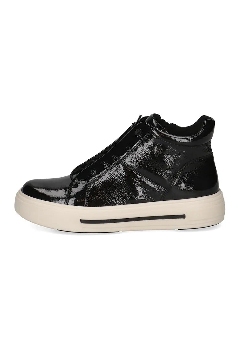 Caprice Pantofi sport flatform din piele lacuita - Negru