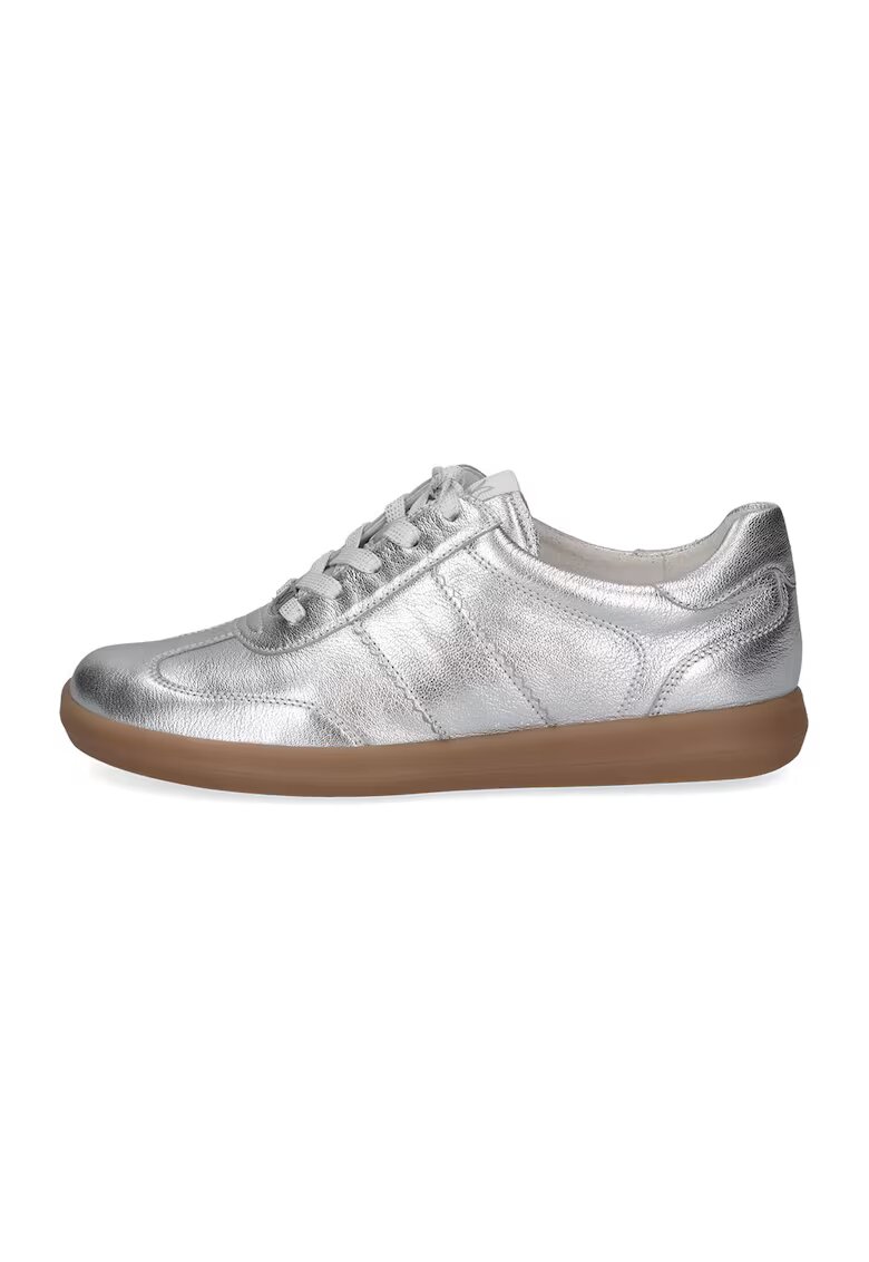 Caprice Pantofi sport wedge de piele - Argintiu