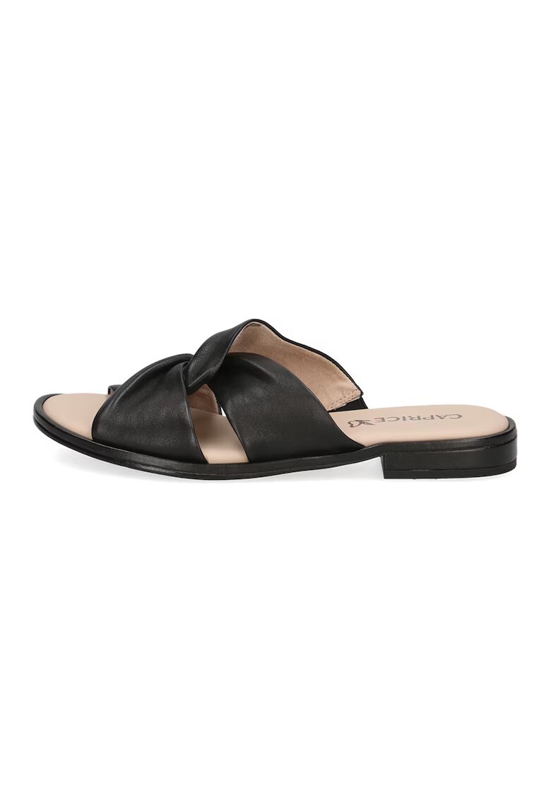 Caprice Papuci din piele - Negru/Maro nisip