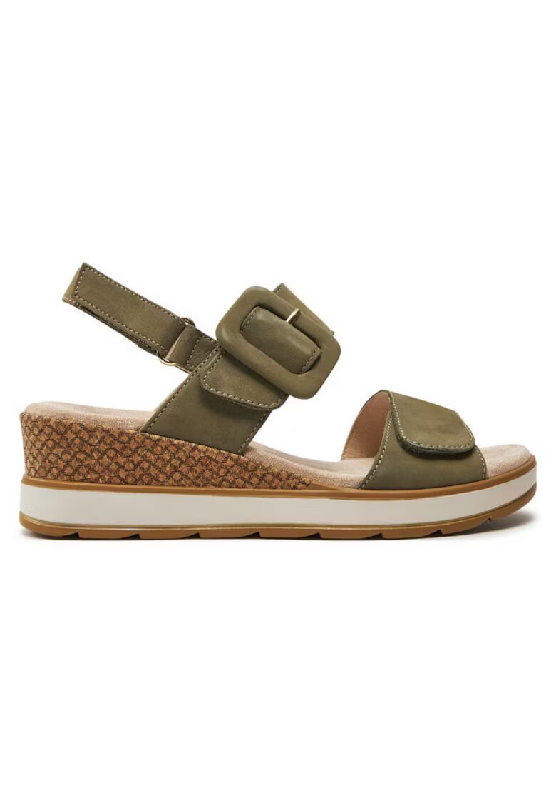 Caprice Sandale dama - 30367964440 - Piele naturala/Piele nabuc - Kaki