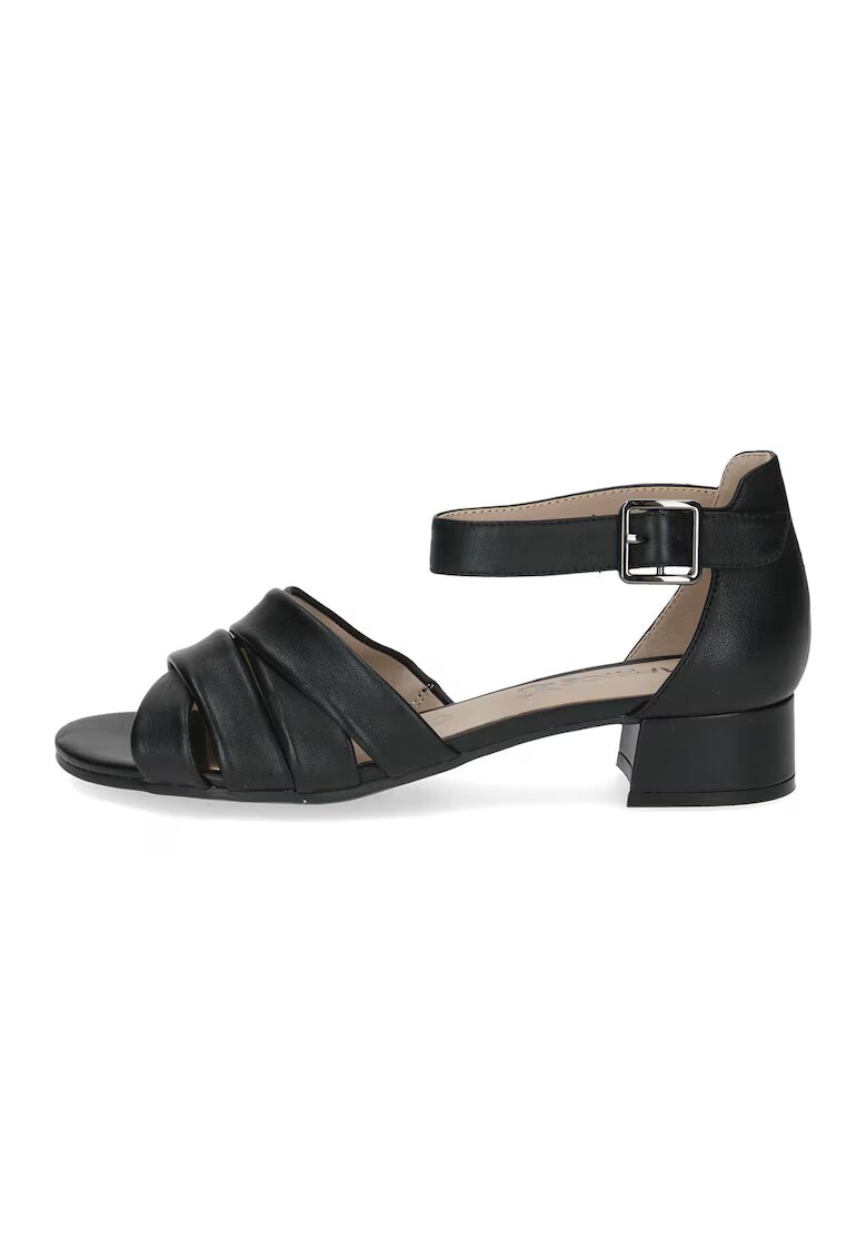 Caprice Sandale de piele cu toc masiv - Negru