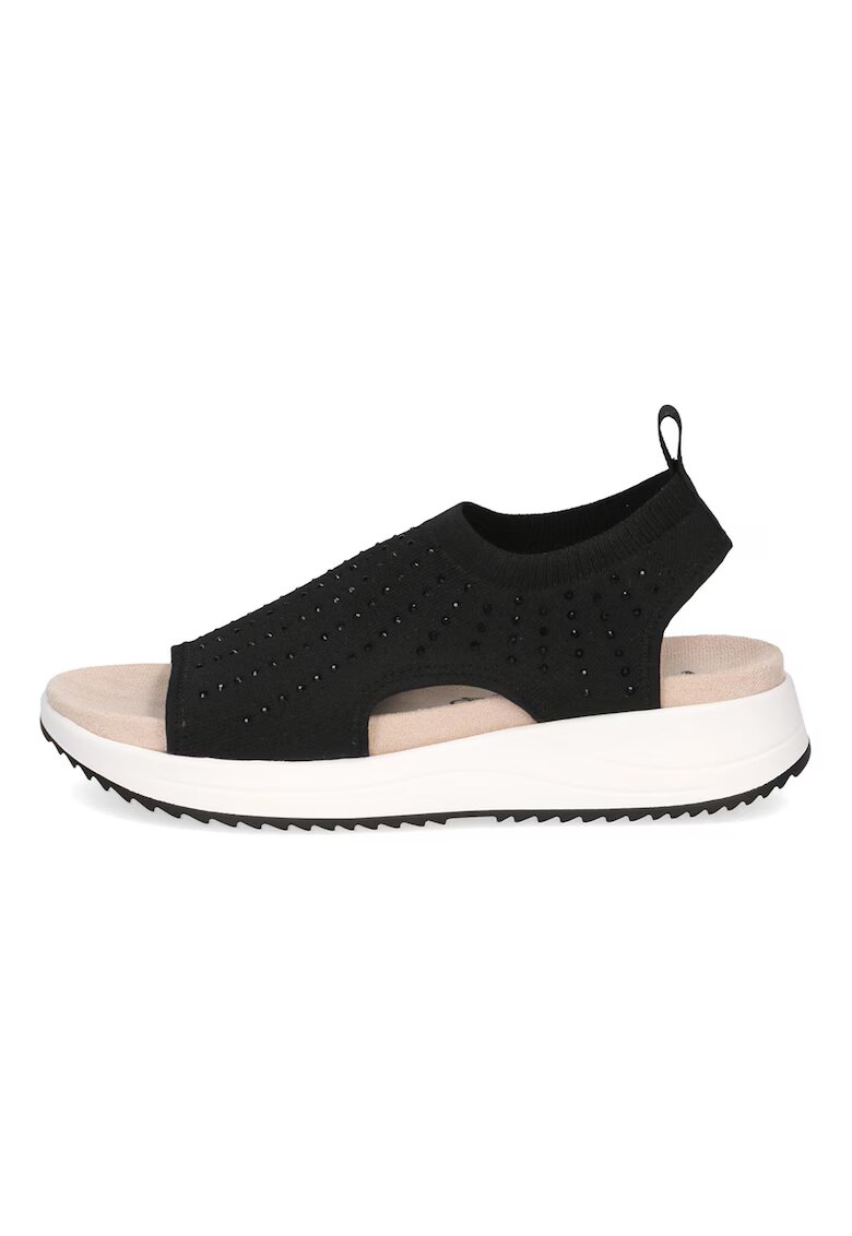 Caprice Sandale slip-on din material textil - Negru
