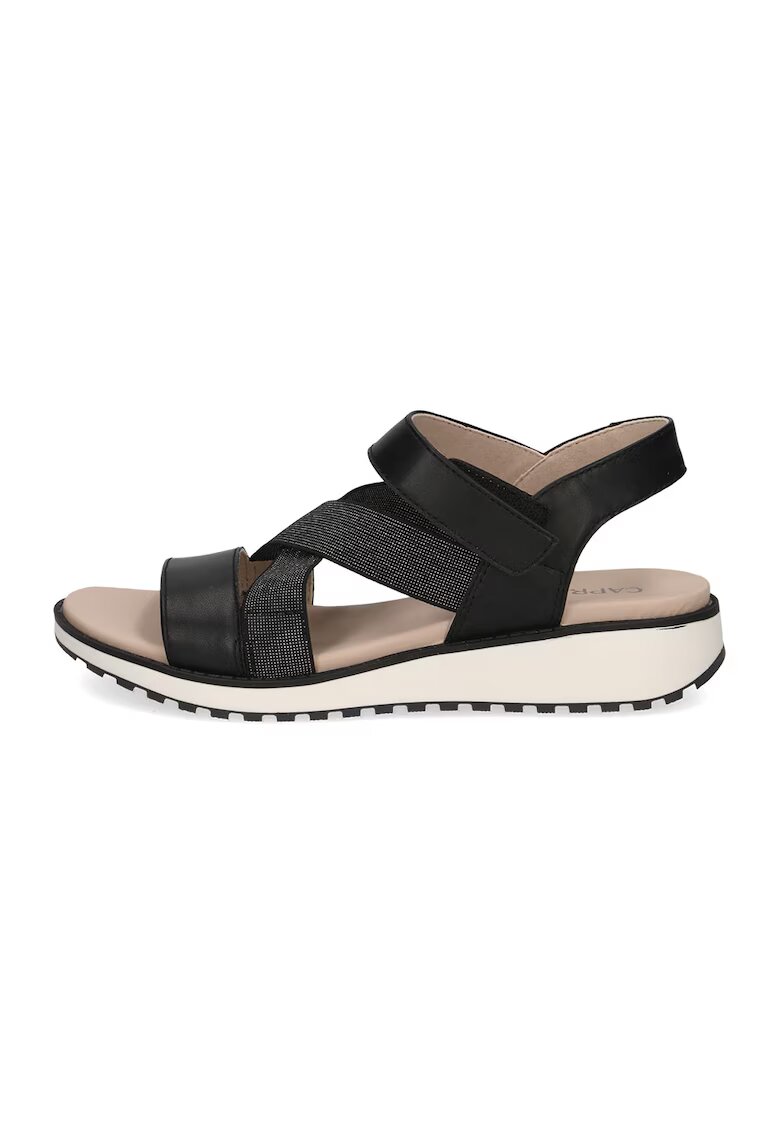 Caprice Sandale wedge cu velcro - Negru