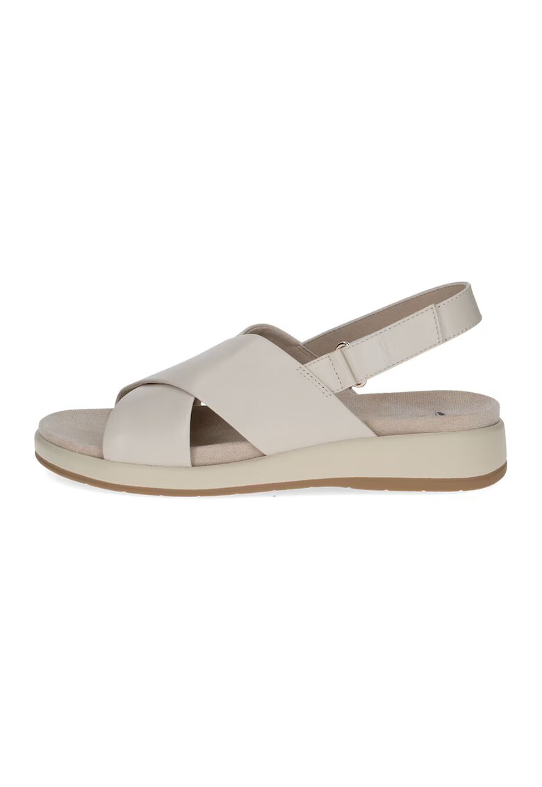 Caprice Sandale wedge de piele - Crem