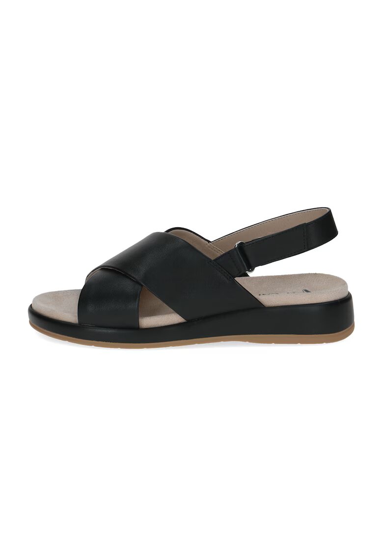 Caprice Sandale wedge de piele - Negru