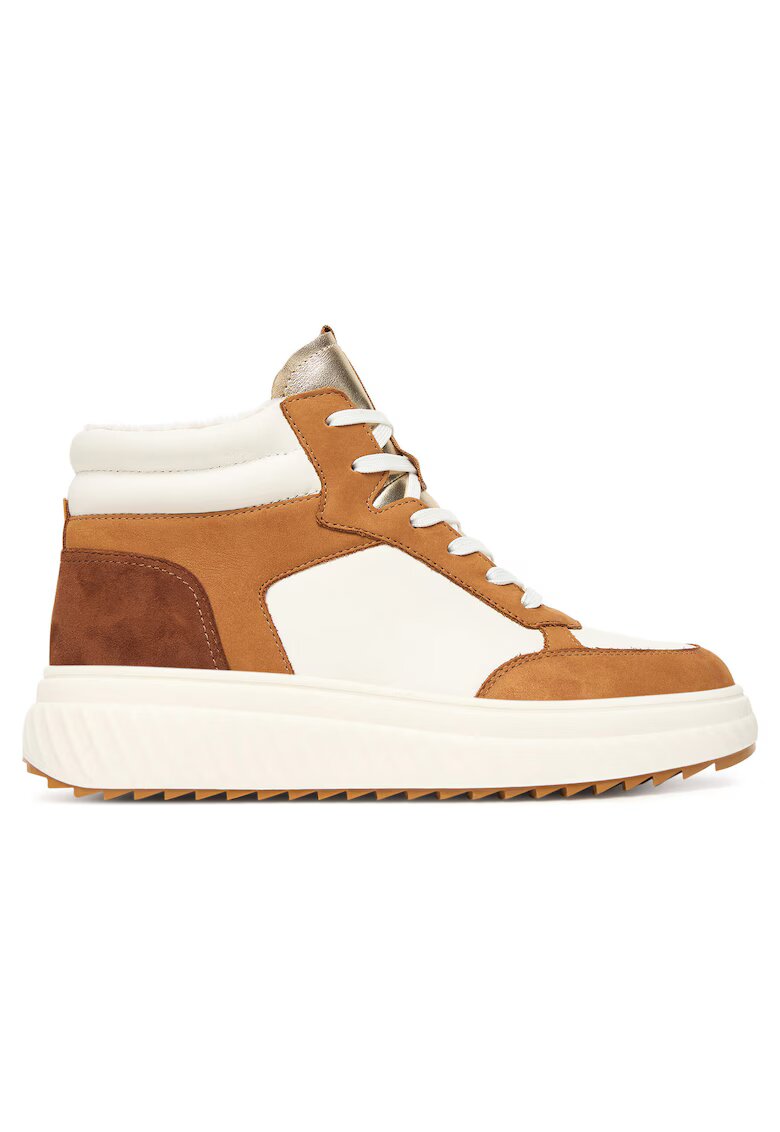 Caprice Tenisi dama Camel Comb 374 - piele naturala - maro/alb