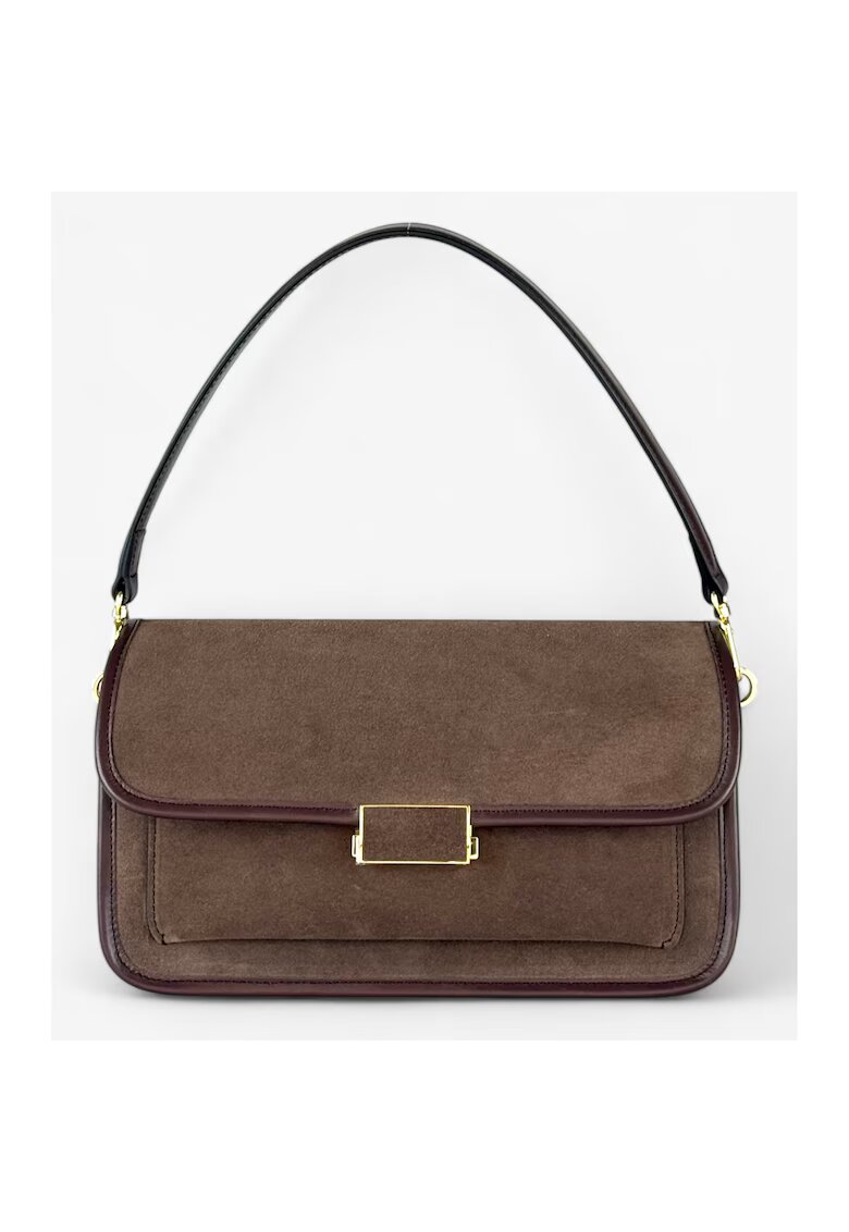 CARESTA Baguette geanta din piele - Maro scortisoara - 15x26x9