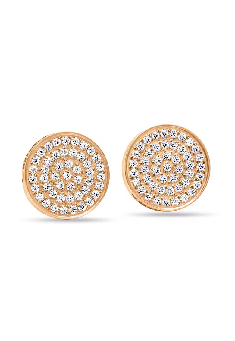 Carlette Cercei din otel inoxidabil hipoalergenic decorati cu pietre zirconia - placati cu aur 14k Irresistible