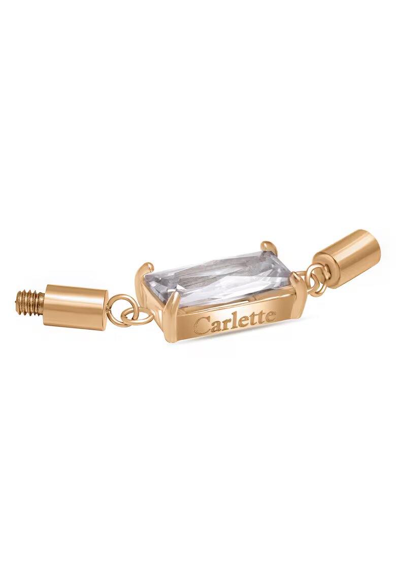 Carlette Talisman din otel inoxidabil hipoalergenic cu piatra zirconia - placat cu aur 14k Crystal Glam