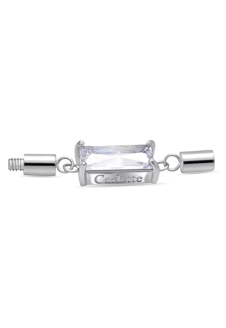 Carlette Talisman din otel inoxidabil hipoalergenic cu piatra zirconia - placat cu rodiu Crystal Glam