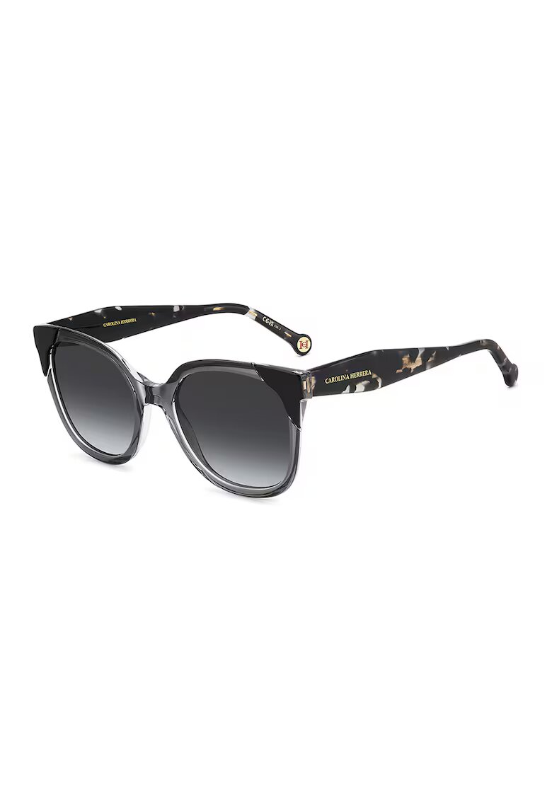 Carolina Herrera Ochelari de soare butterfly cu logo lateral - Negru/Alb murdar