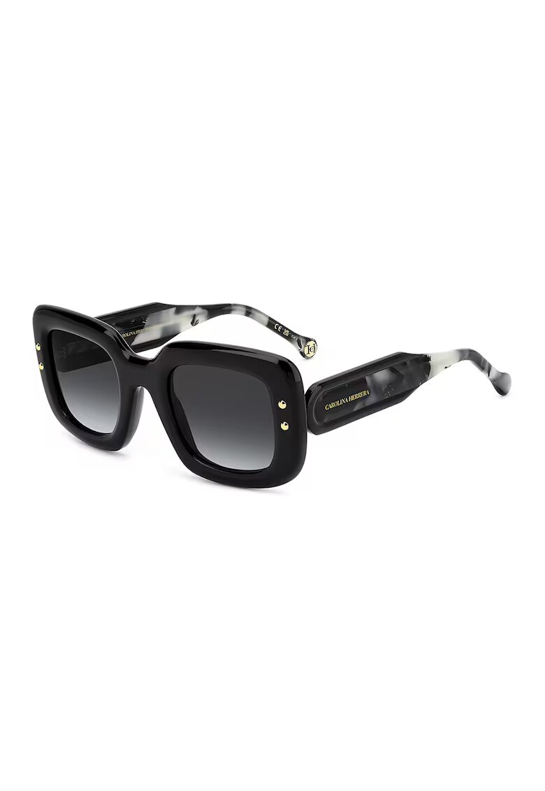 Carolina Herrera Ochelari de soare dreptunghiulari cu logo - Negru/Gri