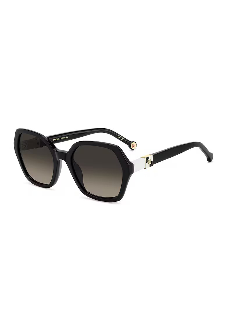 Carolina Herrera Ochelari de soare hexagonali cu lentile in degrade - Negru