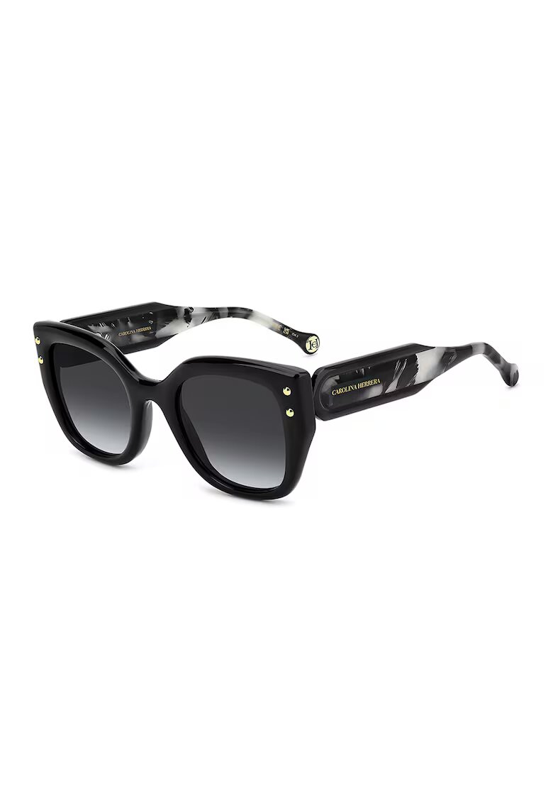 Carolina Herrera Ochelari de soare patrati cu logo - Negru/Alb murdar