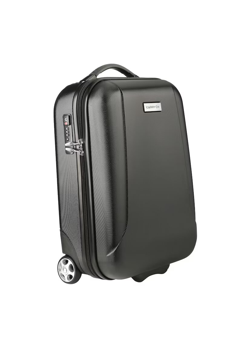 CarryOn Set Trolere - Policarbonat/ABS - 4 Roti Duble - OKOBAN - cifru TSA - SKYHOPPER - 3 Piese - Rose - Negru