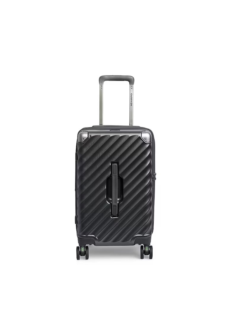 CarryOn Troler cabina extensibil Trunk - policarbonat - 56x26x24 cm - bagaj de mana - cifru TSA - 4 roti cu suspensii - negru - 56 cm