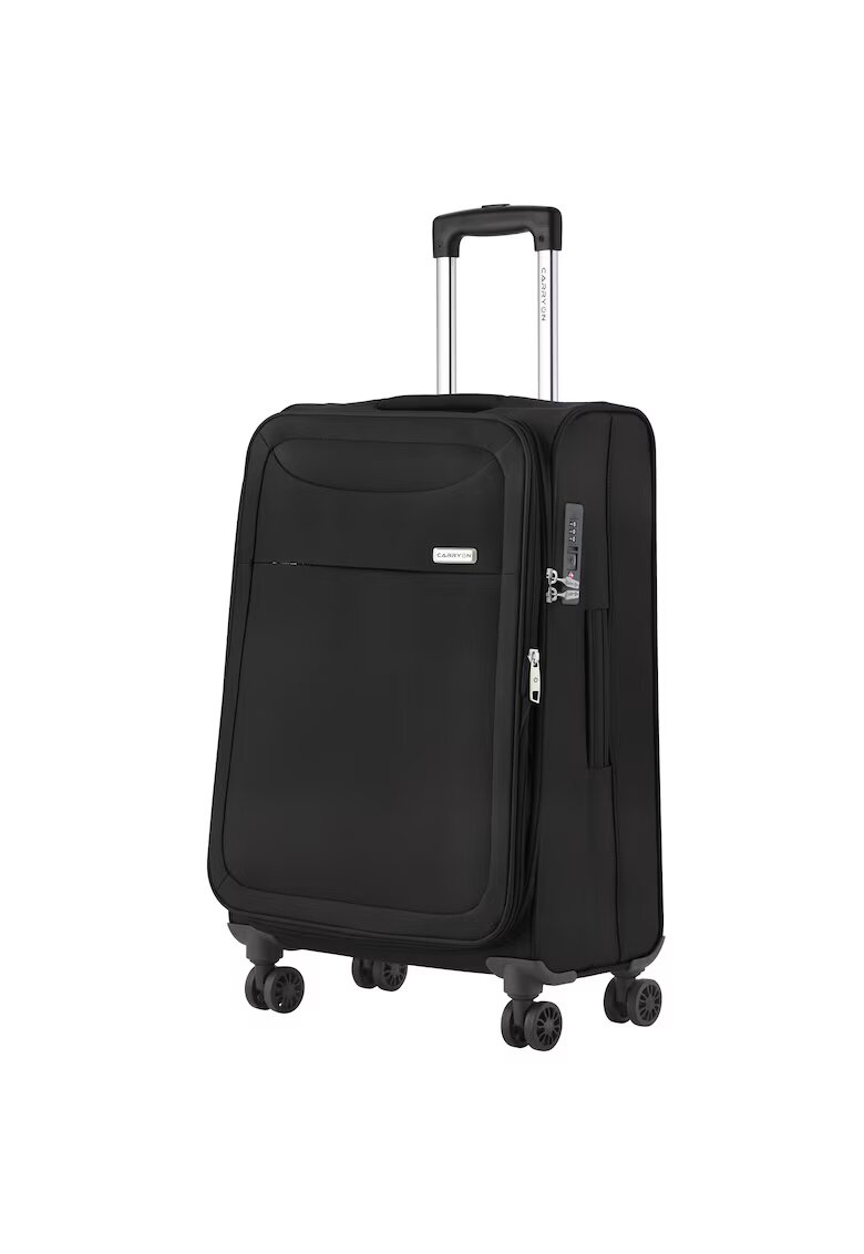 CarryOn Troler mediu extensibil Air - bagaj de cala - 66x42x27 cm - poliester - +20% capacitate - 2.8 kg - negru - 66 cm