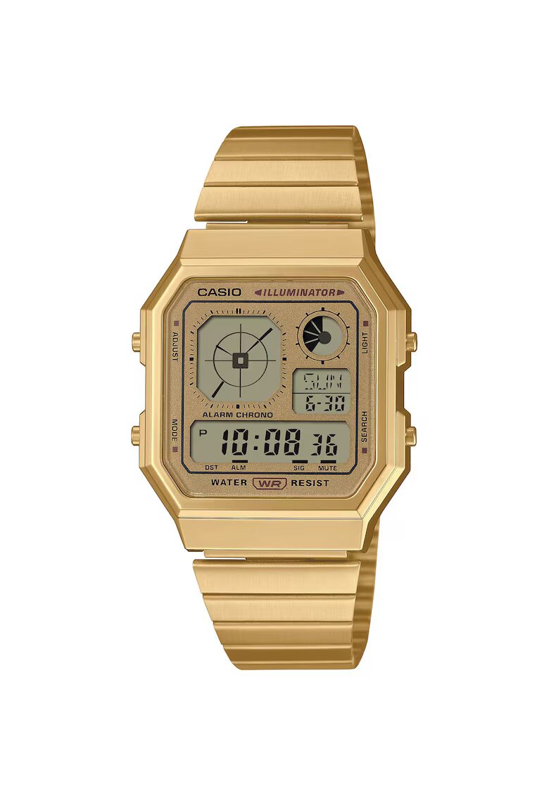 Casio Ceas A130WEG-9AEF - inox - auriu - 34mm - rezistent la apa 30m