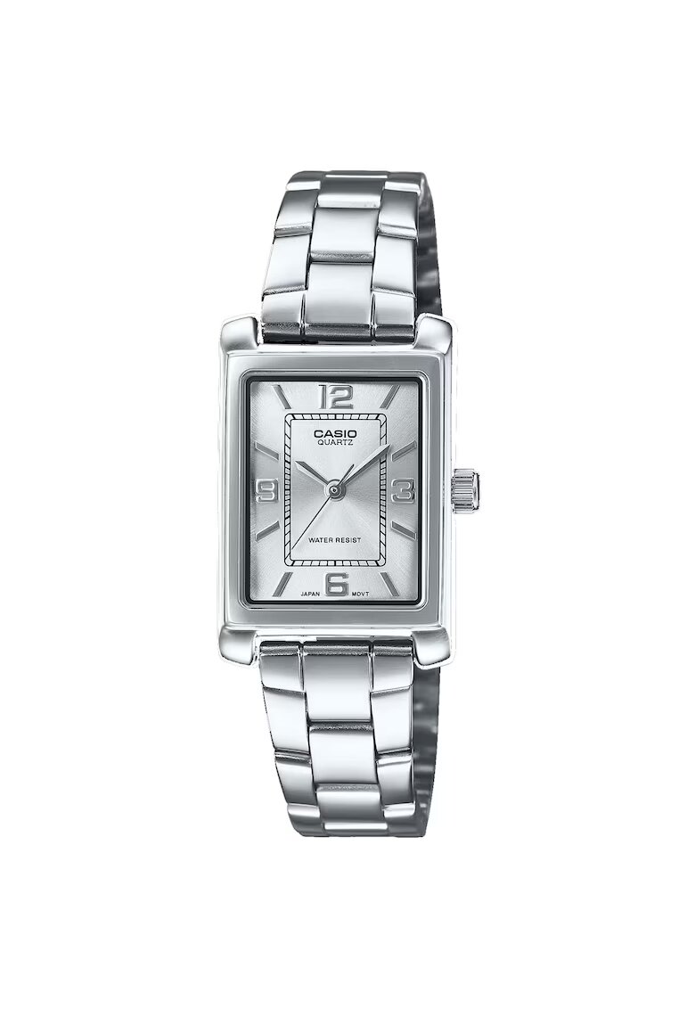Casio Ceas dama analog - bratara otel inoxidabil - cadran argintiu - 21x7.4mm