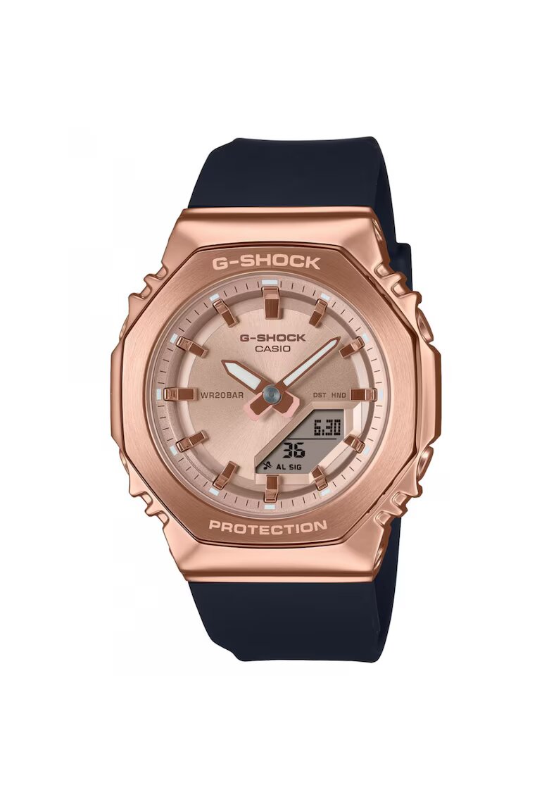 Casio Ceas dama - G-SHOCK Damski Octagon GM-S2110PG-1A4ER - roz aurie - curea cauciuc neagra - 41mm - rezistent la apa 200m