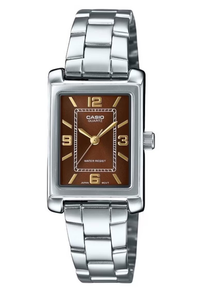 Casio Ceas dama LTP-1234DD - bratara inox - cadran maro - 21x07.4mm