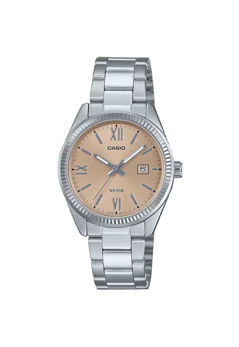 Casio Ceas dama LTP-1302DD-4A2V - inox - cadran piersica - 30.20x08.80mm - rezistent la apa 50M