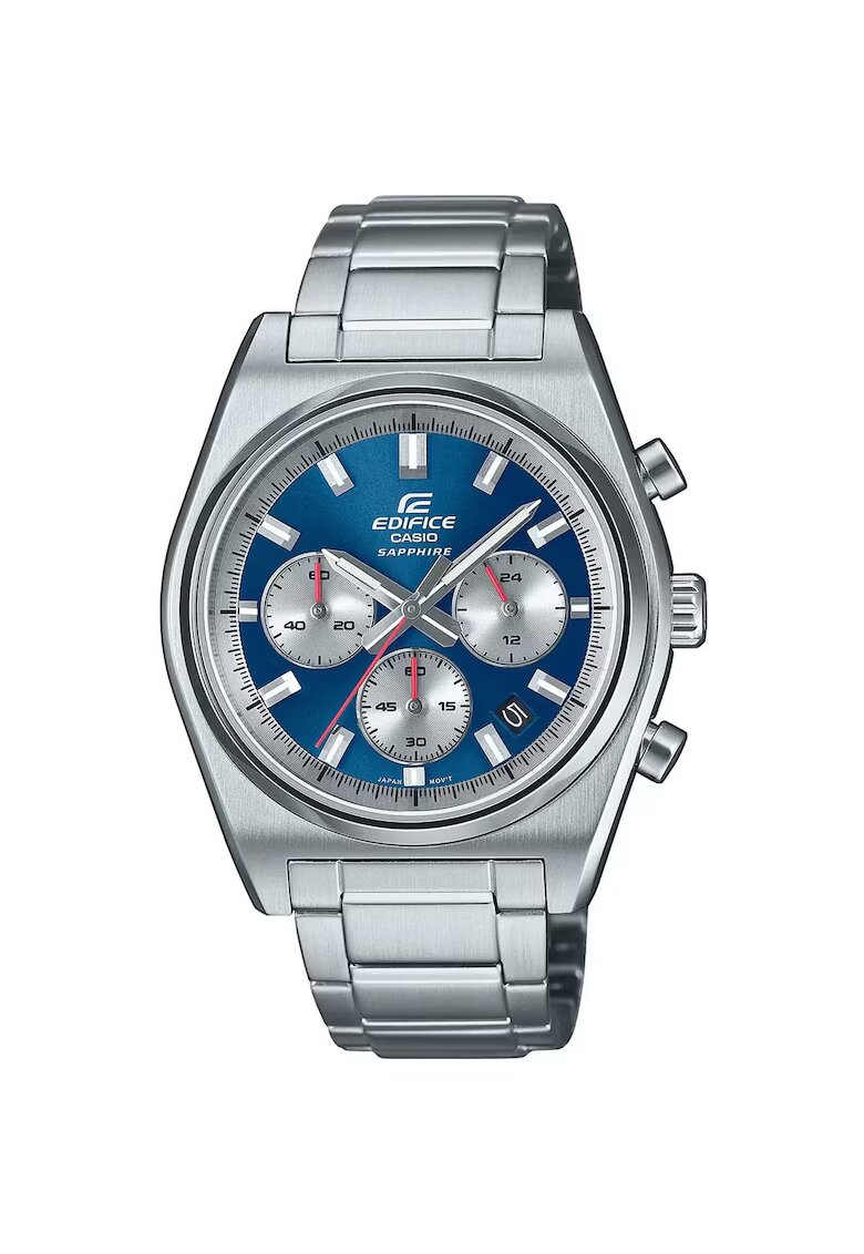 Casio Ceas Edifice EFB-730D-2AVUEF - cronograf - argintiu - albastru - 10 ATM - mecanism quartz