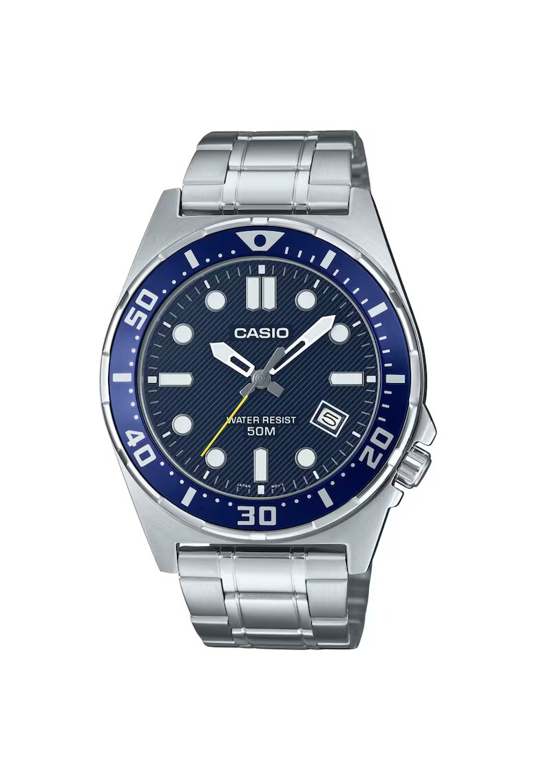 Casio Ceas pentru barbati MTD-135D-2A - cadran albastru marin - bratara otel inoxidabil - rezistenta la apa WR50 - 44x9mm