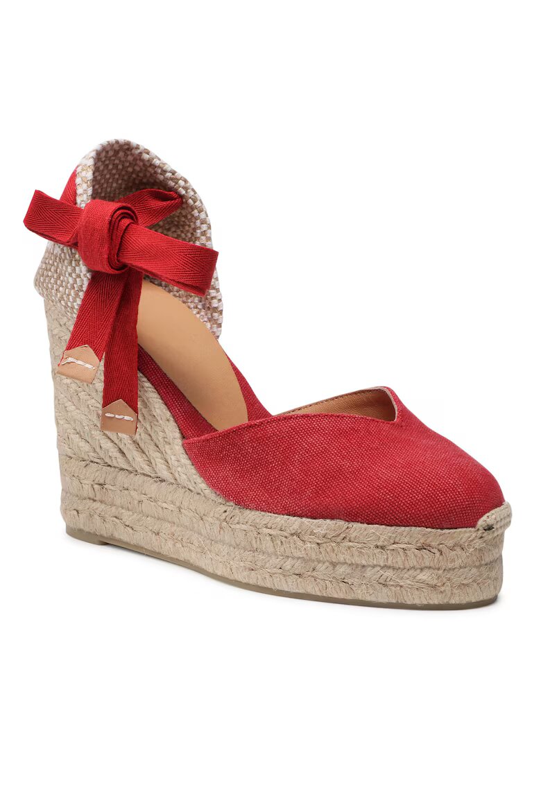 Castañer Espadrile dama 21668 - Textil - Rosu
