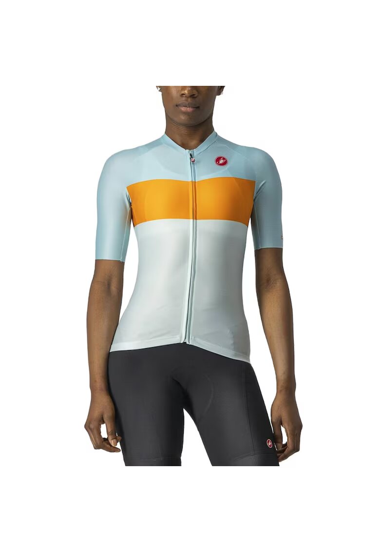 CASTELLI Tricou ciclism dama Aero Pro Bleu/Portocaliu - Bleumarin