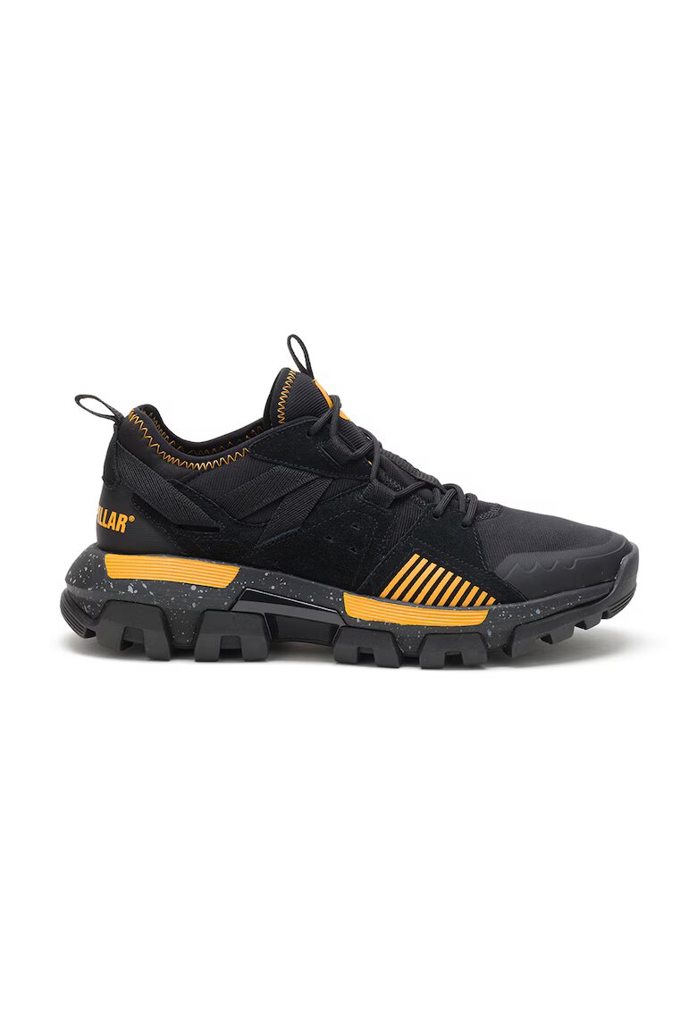 CAT Pantofi sport cu garnituri de piele intoarsa - Negru/Galben sofran