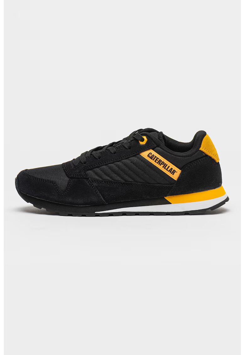 CAT Pantofi sport din piele intoarsa si material textil cu logo - Negru/Portocaliu