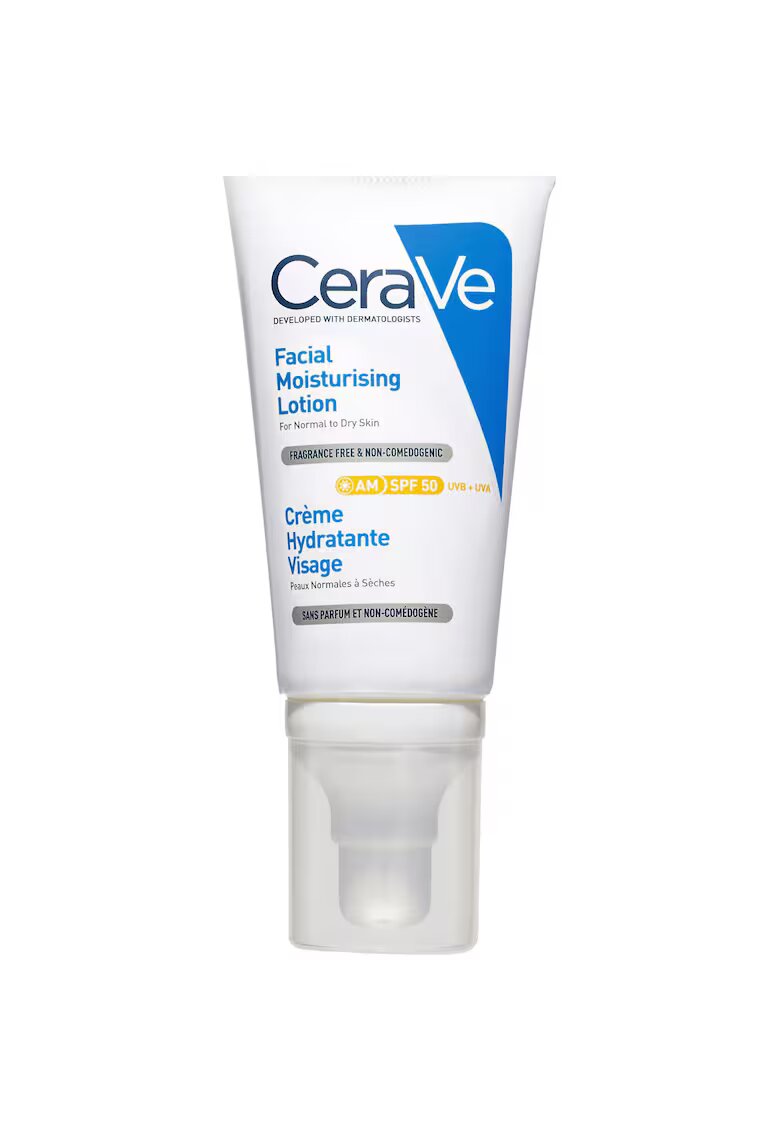 CeraVe Crema hidratanta de fata cu SPF pentru ten normal si uscat - 52 ml - SPF 50