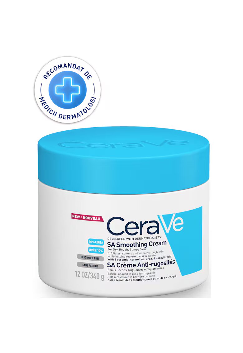 CeraVe Crema hidratanta si exfolianta pentru corp SA pentru pielea uscata - aspra - cu rugozitati - 340 ml