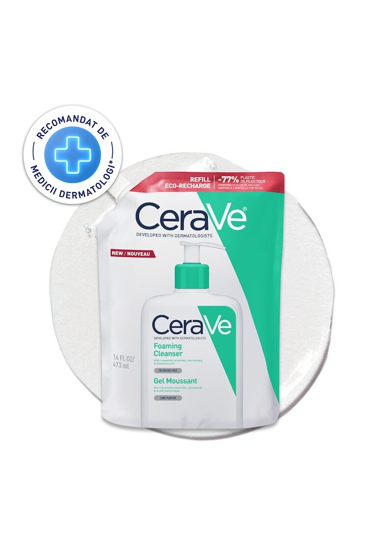 CeraVe Gel de curatare spumant cu ceramide - niacinamide si acid hialuronic - pentru piele normala si grasa - 0.473 l