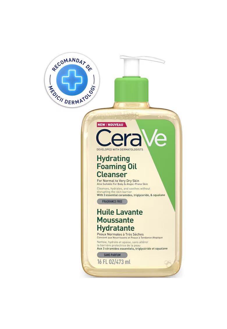 CeraVe Ulei de curatare spumant si hidratant fata si corp - pentru piele normal-uscata - 473 ml