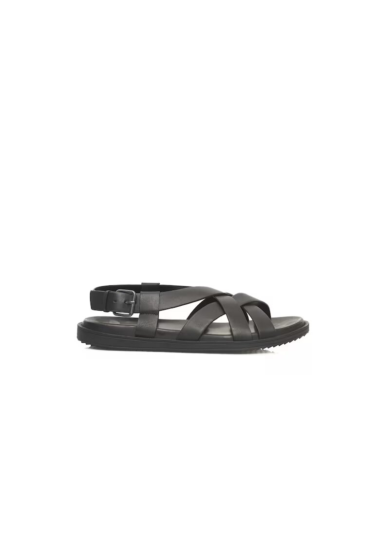 Cerruti 1881 Sandale de piele cu barete multiple si catarama - Negru