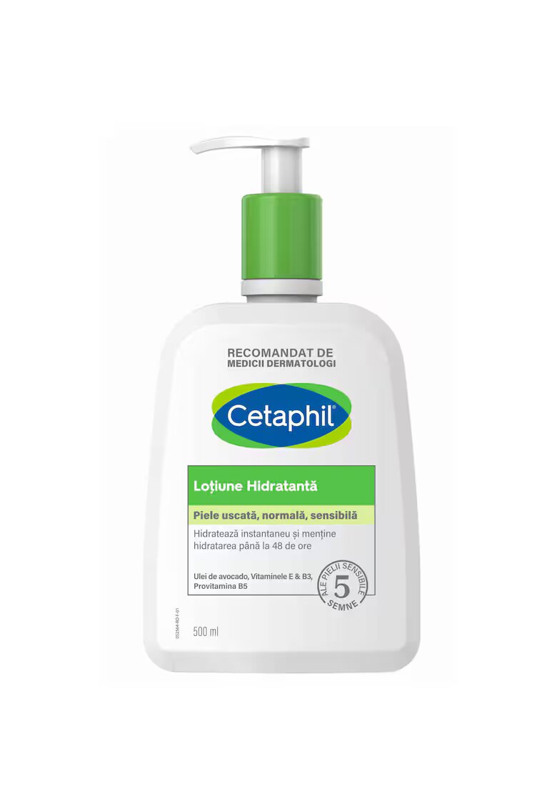 Cetaphil Lotiune Hidratanta pentru fata si corp pentru piele normala spre uscata - sensibila - cu niacinamida si vitamina E - 500 ml