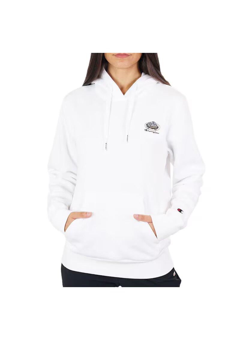 Champion Hanorac sport dama alb - bumbac si poliester - cu gluga - broderie -