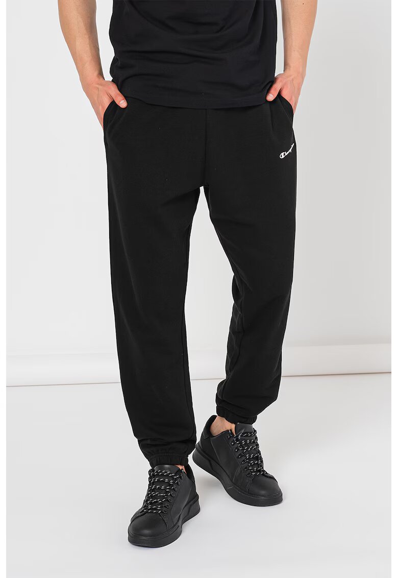 Champion Pantaloni de trening cu model uni si detaliu logo - Negru