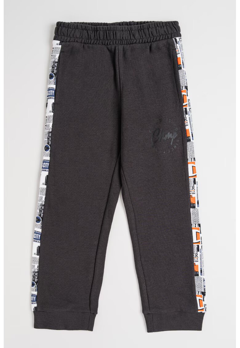 Champion Pantaloni de trening din amestec de bumbac cu segmente laterale - Gri inchis