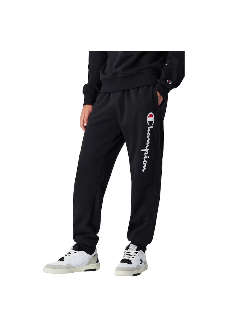 Champion Pantaloni sport barbati negri - material respirabil - croiala conica